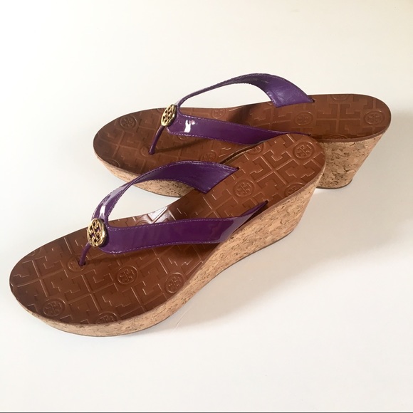 Tory Burch Shoes - NEW TORY BURCH Cork Wedge Purple Sandal SZ 10.5